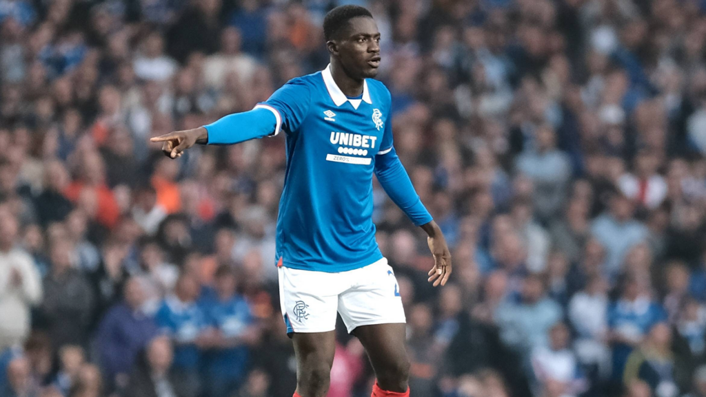 Nasser Djiga pointing in action for Rangers