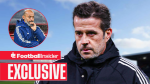 Nuno Espirito Santo in a circular inset, Marco Silva in a coat
