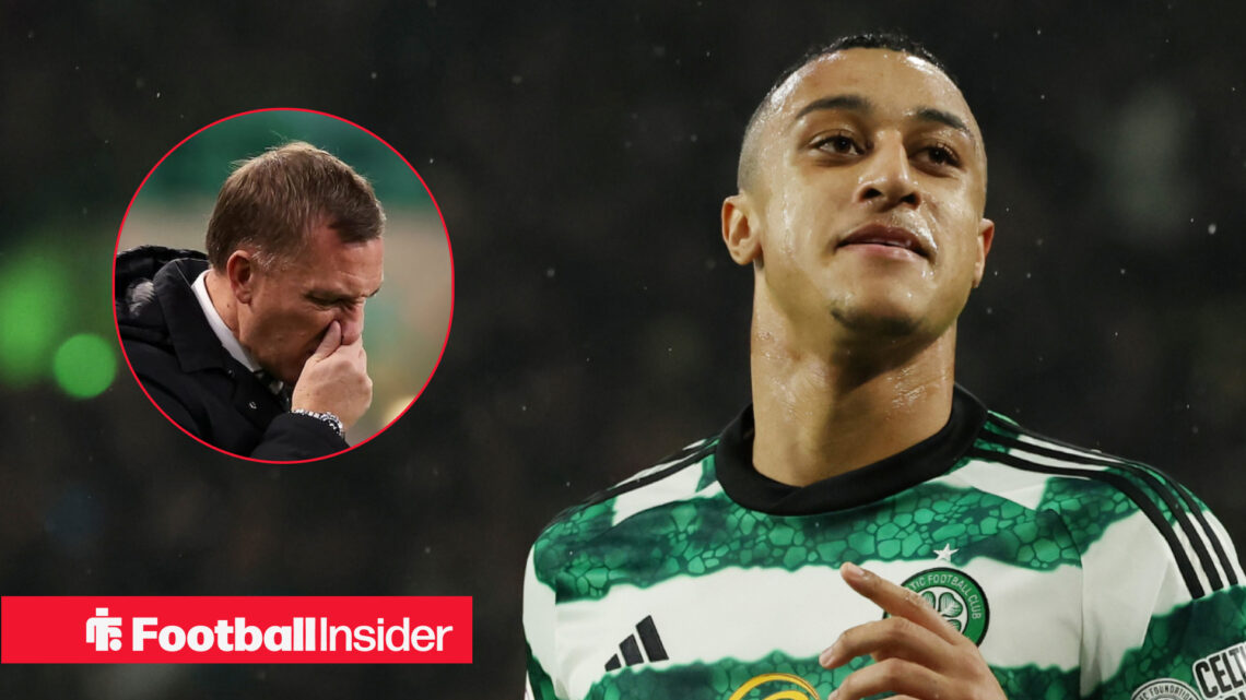 Celtic's Adam Idah and boss Brendan Rodgers