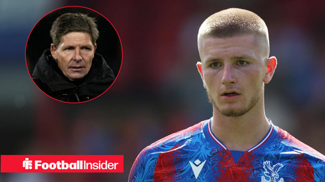 Adam Wharton in Crystal Palace shirt with Olivier Glasner inset