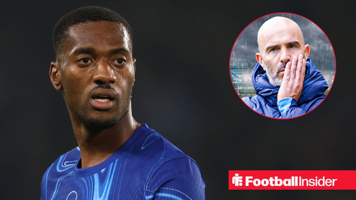 Tosin Adarabioyo looks across at Chelsea manager Enzo Maresca