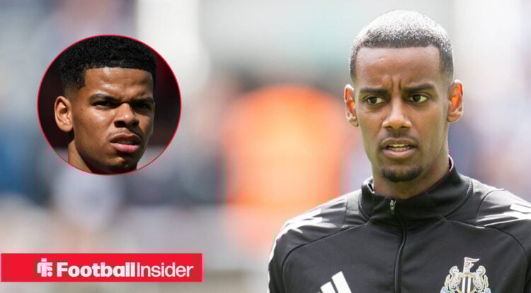 Newcastle striker Alexander Isak alongside William Osula