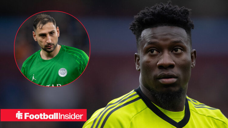 Man United's Andre Onana and PSG's Gianluigi Donnarumma