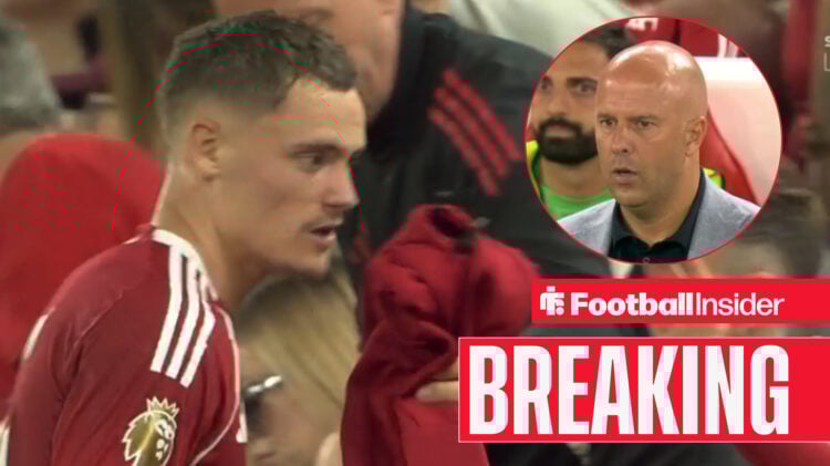 Arne Slot and Florian Wirtz in the Liverpool vs Bournemouth game