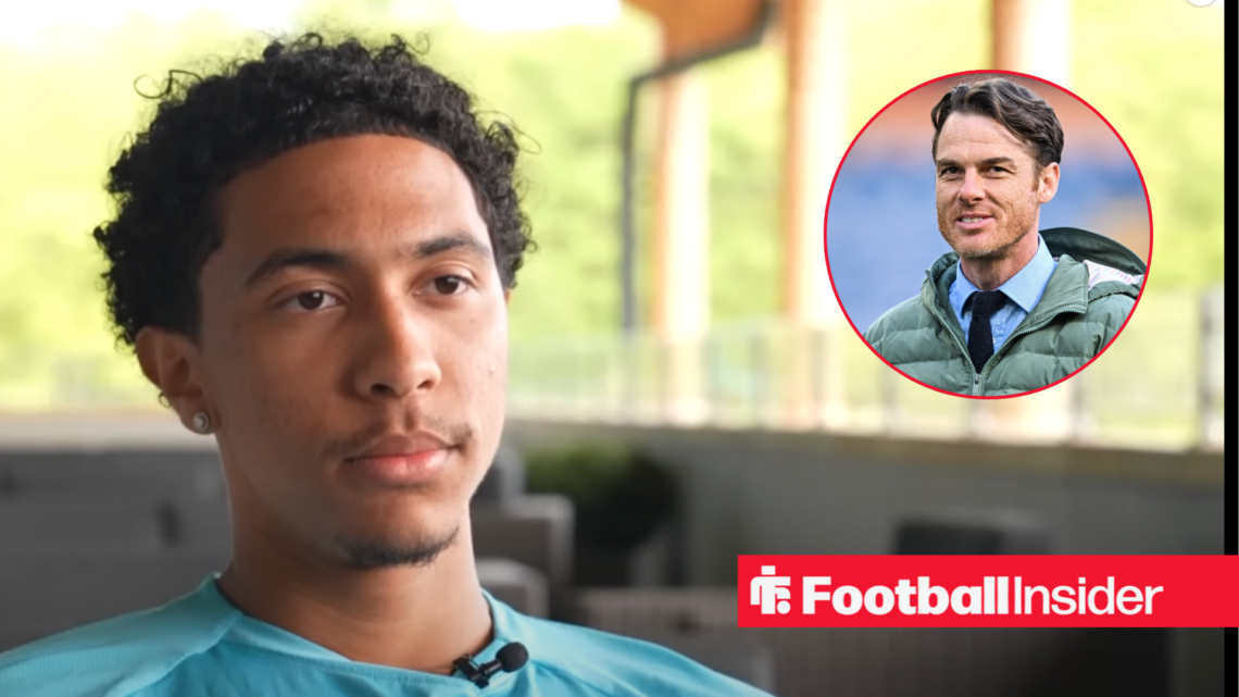 Bashir Humphreys in Burnley training shirt with Scott Parker circle inset