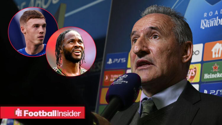 Former Man City director of football Txiki Begiristain with Chelsea's Cole Palmer and Raheem Sterling