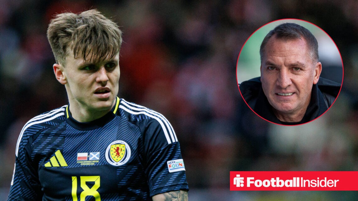 Scotland winger Ben Doak and Celtic manager Brendan Rodgers.