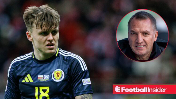 Scotland winger Ben Doak and Celtic manager Brendan Rodgers.