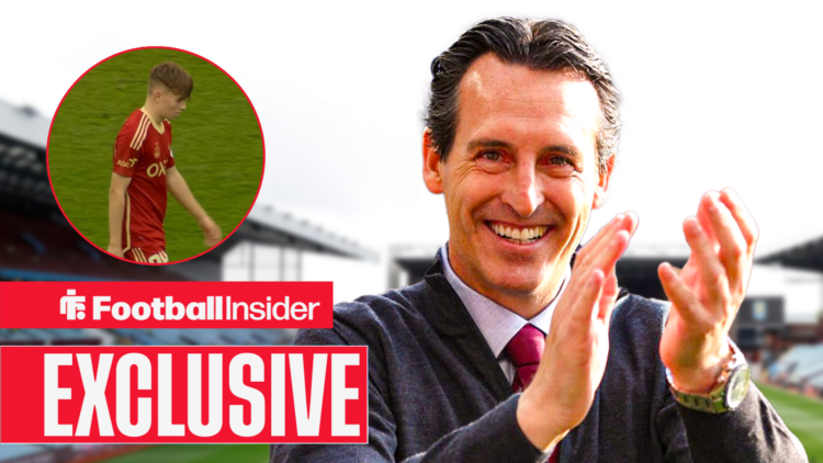 Unai Emery smiling, Fletcher Boyd in a circular inset
