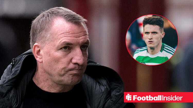 Celtic manager Brendan Rodgers and player Johnny Kenny in action