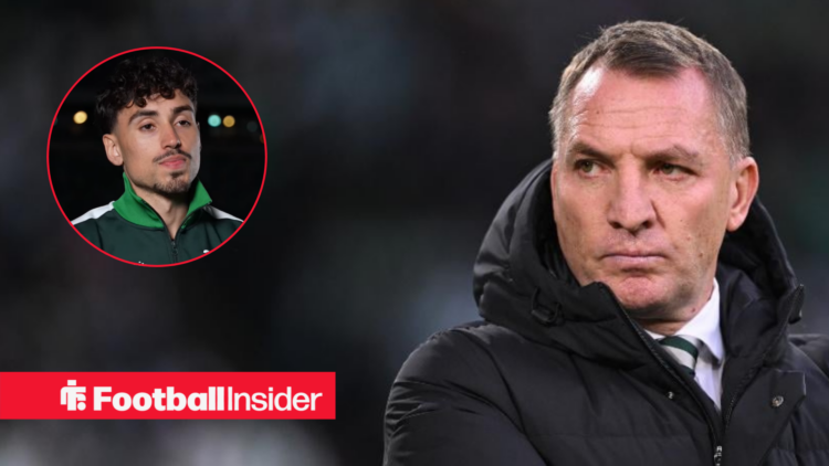 Celtic manager Brendan Rodgers, alongside a circular inset of Hammarby forward Sebastian Tounekti