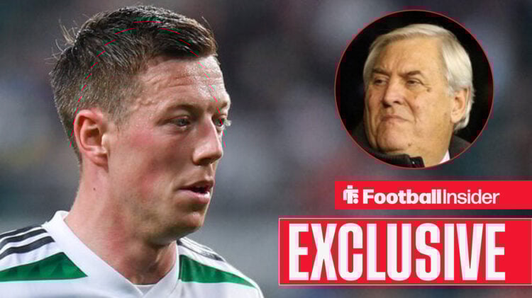 Celtic captain Callum McGregor and referee Keith Hackett