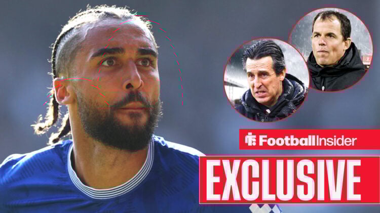 Exclusive news Dominic Calvert-Lewin in action as Unai Emery and Regis Le Bris look on