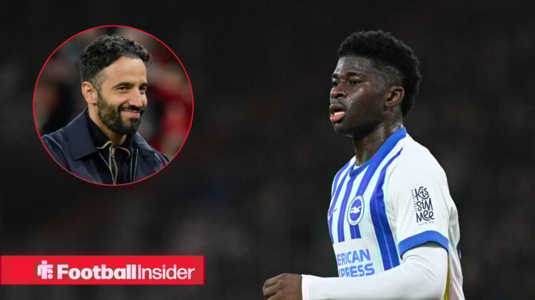 Carlos Baleba and Ruben Amorim Man United Brighton