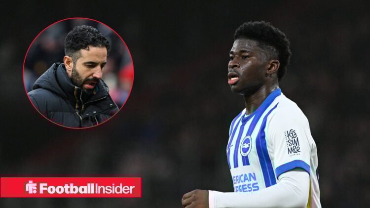 Carlos Baleba Brighton and Ruben Amorim Man United