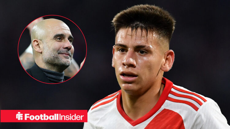 Claudio Echeverri Pep Guardiola Man City