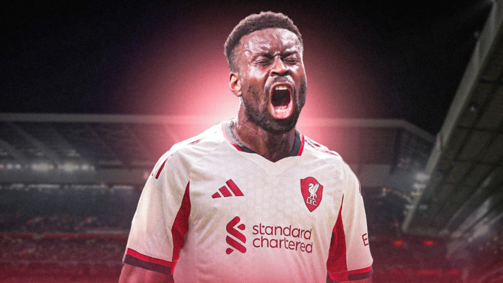 Marc Guehi in Liverpool's away kit