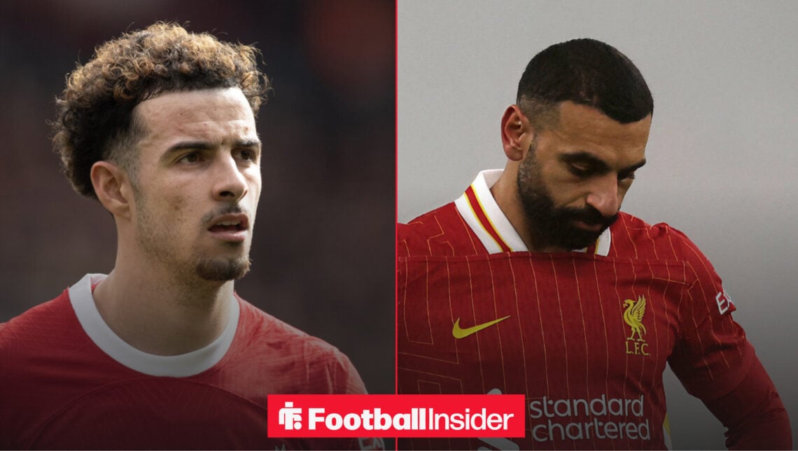 An image of Curtis Jones alongside Liverpool teammate Mohamed Salah