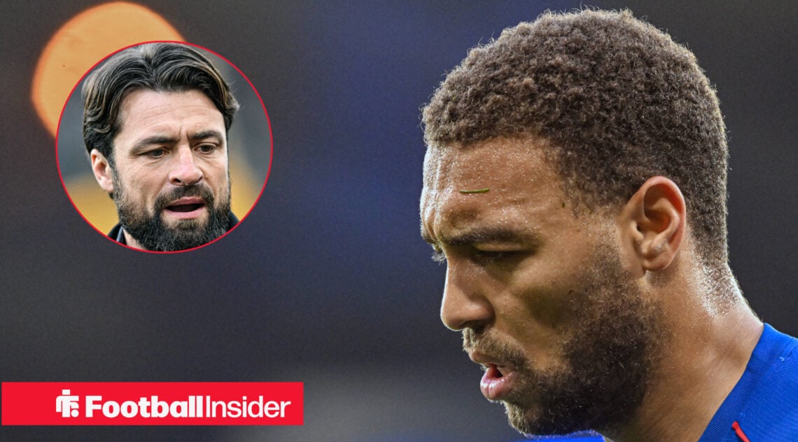 Rangers striker Cyriel Dessers, manager Russell Martin