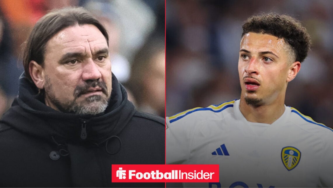 Leeds United boss Daniel Farke alongside Ethan Ampadu
