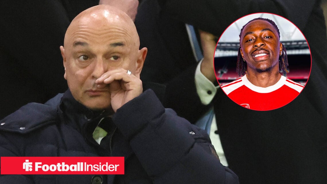 Tottenham chairman Daniel Levy with Eberechi Eze in Arsenal shirt inset