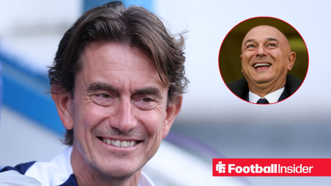 Tottenham owner Daniel Levy and manager Thomas Frank both happy