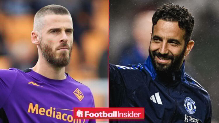 David de Gea representing Fiorentina, Ruben Amorim smiles