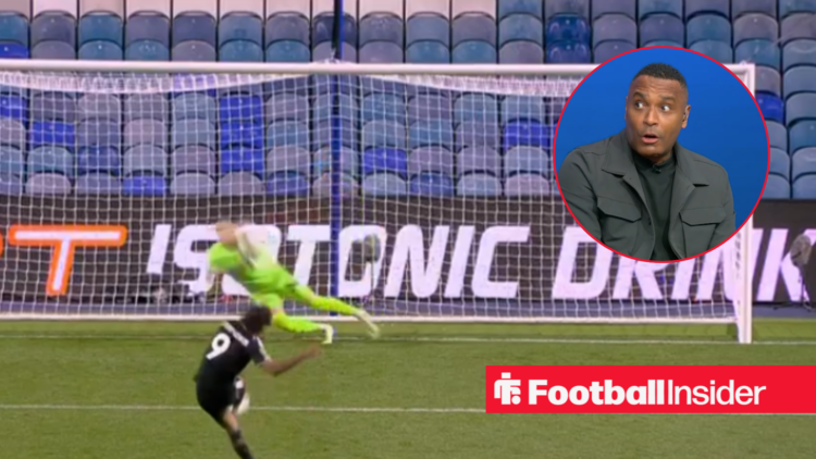 Dominic Calvert-Lewin missing a penalty alongside a shocked Clinton Morrison