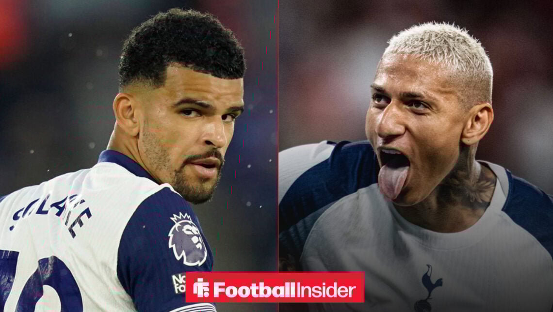 Dominic Solanke on the left running and Richarlison on the right with his tongue out