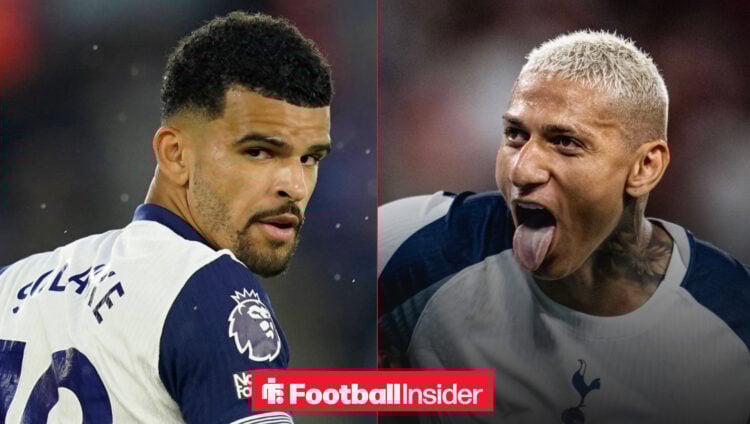 Dominic Solanke on the left running and Richarlison on the right with his tongue out