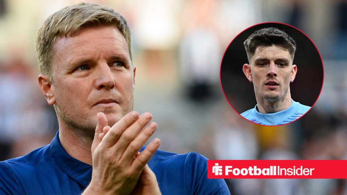 Eddie Howe and Nick Pope of Newcastle United