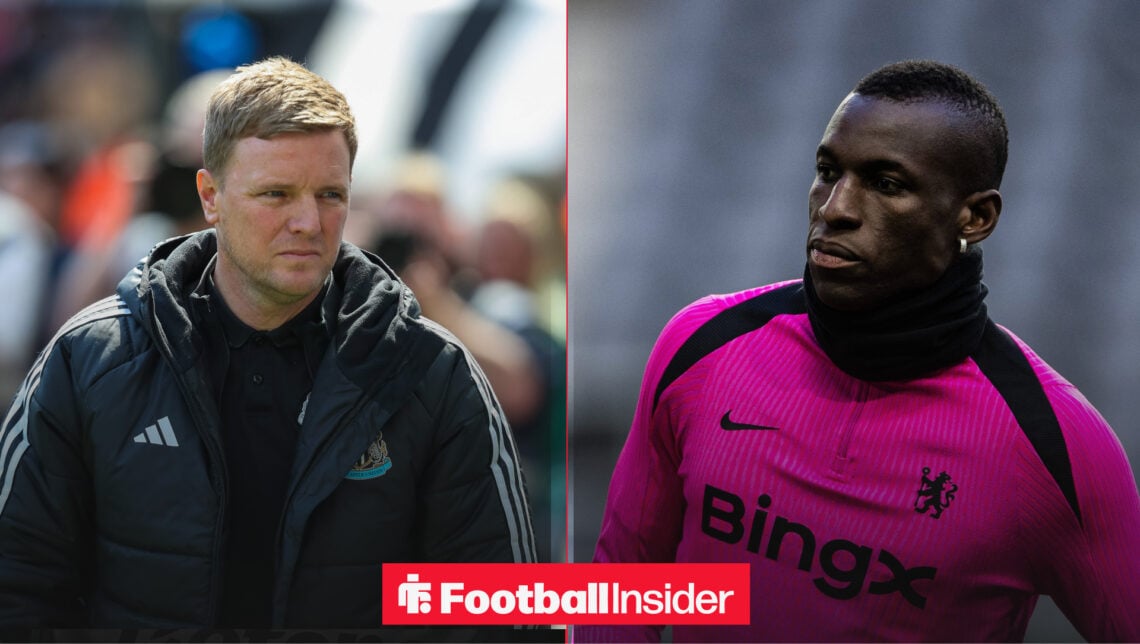 Eddie Howe and Nicolas Jackson looking at each other amid possible move to Newcastle