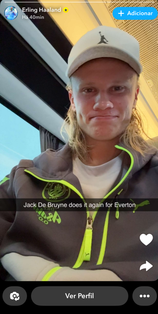 Erling Haaland smiling wearing a hate saying Jack De Bruyne does it again for Everton