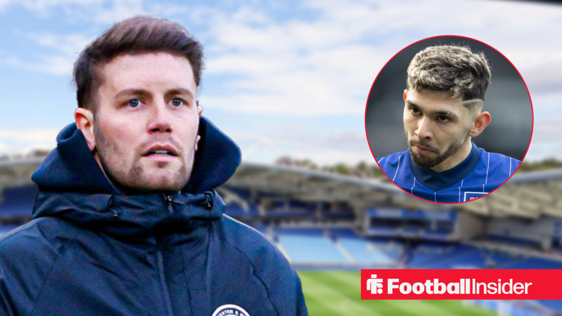 Brighton boss Fabian Hurzeler at the AMEX alongside a headshot of Julio Enciso