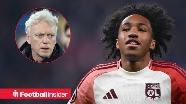 Everton manager David Moyes looks at Lyon winger Malick Fofana
