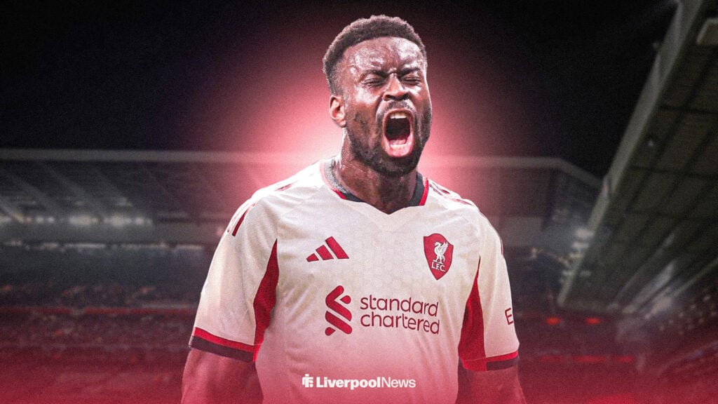 Marc Guehi in Liverpool's away kit