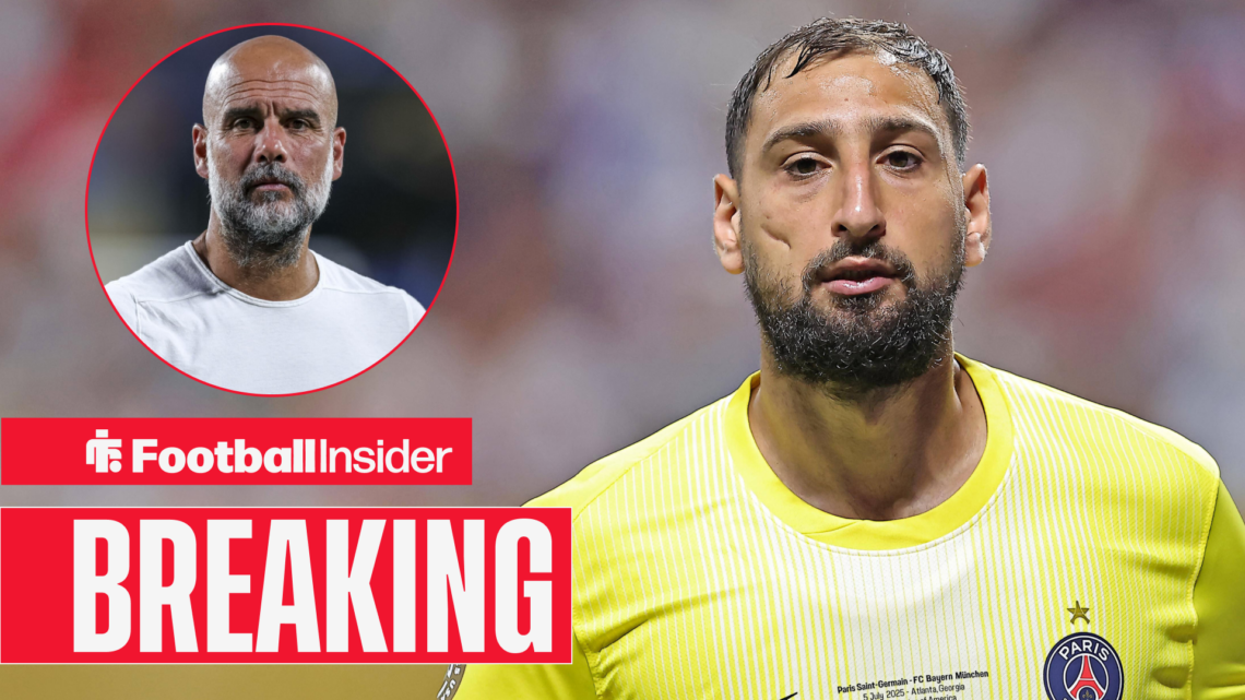 PSG's Gianluigi Donnarumma and Man City's Pep Guardiola