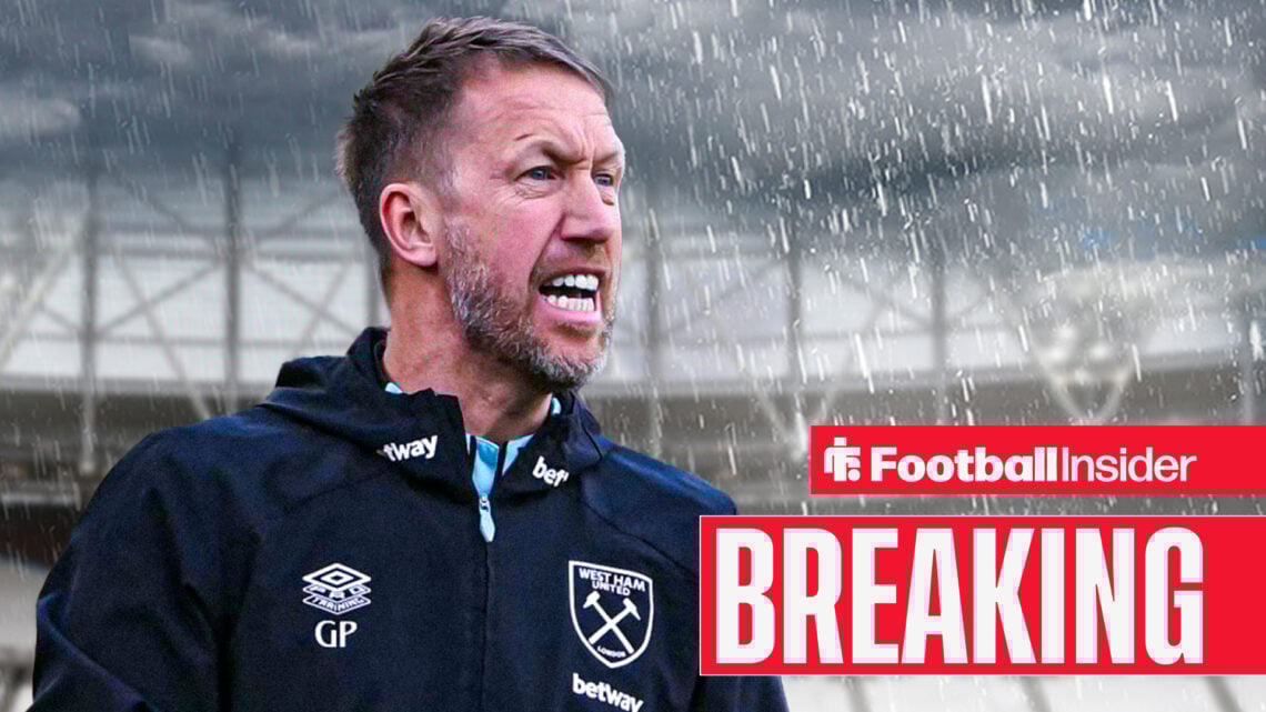 West Ham boss Graham Potter looking angry