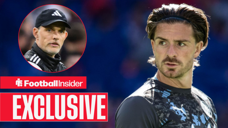 Exclusive news Jack Grealish looks across at England manager Thomas Tuchel
