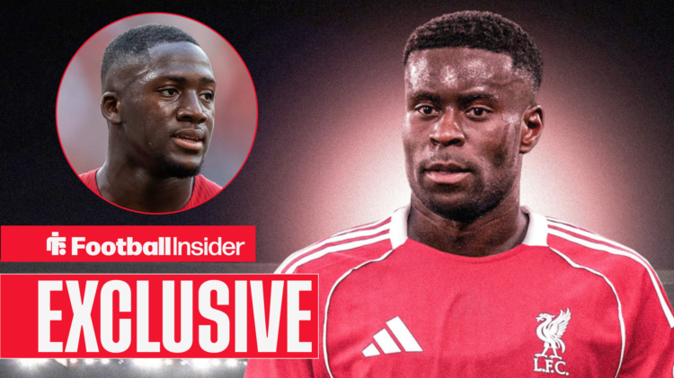 Exclusive news Liverpool's Ibrahima Konate looks over at Crystal Palace's Marc Guehi
