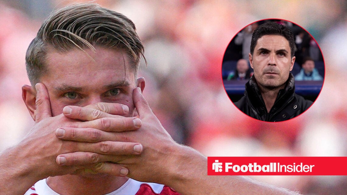 Viktor Gyokeres pictured next to Arsenal boss Arteta