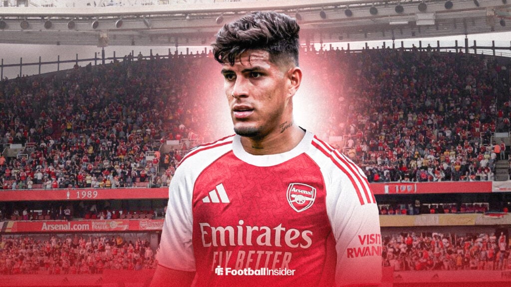Piero Hincapie in Arsenal's home kit