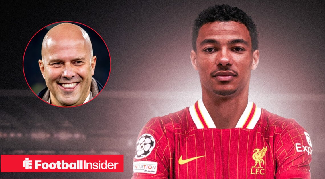Liverpool striker Hugo Ekitike, alongside manager Arne Slot
