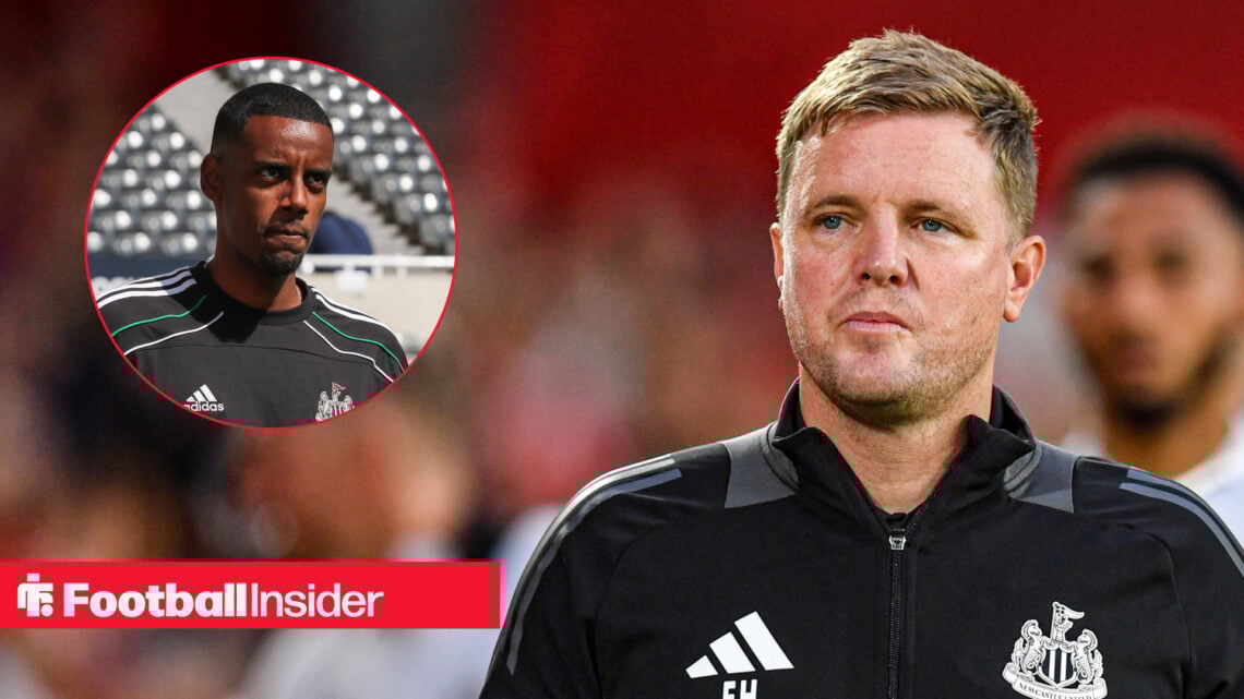 Alexander Isak and Eddie Howe of Newcastle United