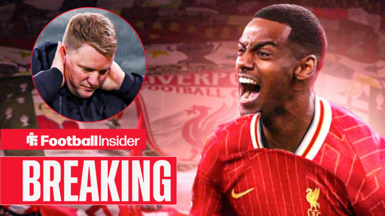 Breaking news Newcastle manager Eddie Howe holds his head in his hands as Alexander Isak looks on