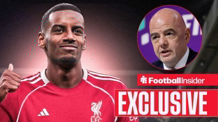 Exclusive news FIFA president Gianni Infantino looks at Alexander Isak