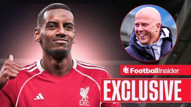 Exclusive news Newcastle striker Alexander Isak looks at Liverpool manager Arne Slot