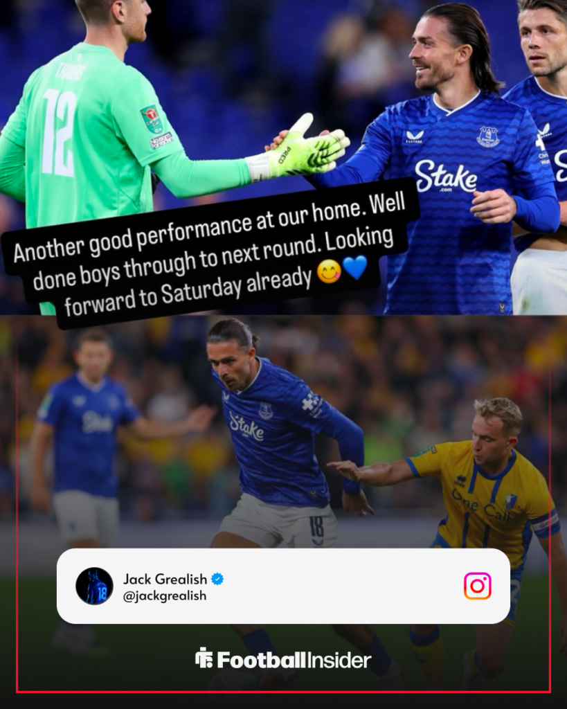 Jack Grealish for Everton against Mansfield
