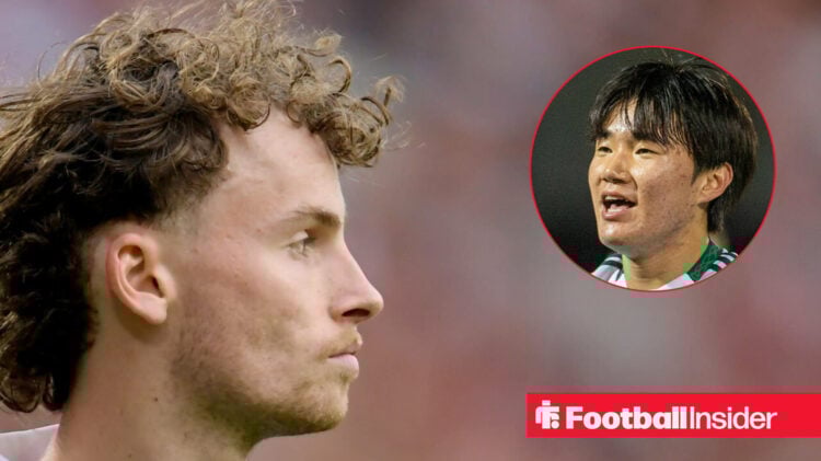 Jakob Breum alongside a head shot of Celtic winger Yang.