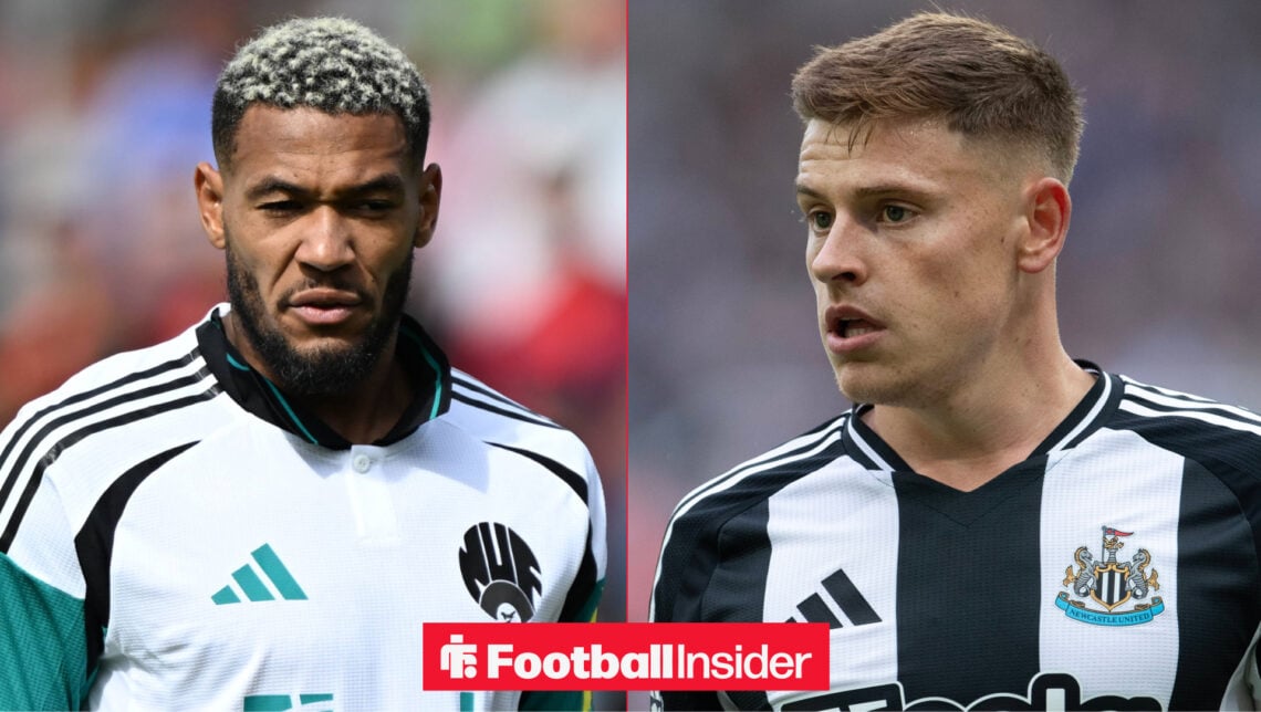 Joelinton and Harvey Barnes of Newcastle United